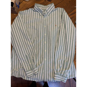 ralph lauren mens button down custom fit shirt green xxl